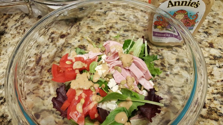 Ham and gorgonzola salad